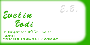 evelin bodi business card